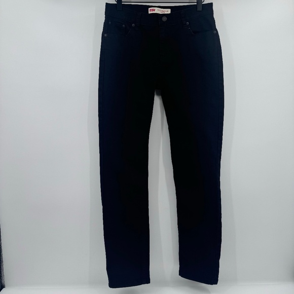 Levis 502 Jeans Men 29x31 Black Regular Taper Fit Denim Stretch Mid Rise - Picture 1 of 14
